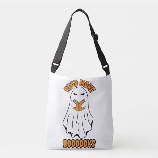 Lees meer Boeken Halloween Ghost Sinaasappel Crossbody Tas (Voorkant)