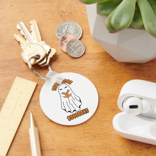 Lees meer Boeken Halloween Ghost Sinaasappel Sleutelhanger (Bureau)