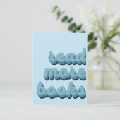 Lees meer Boeken in Blue Art Print Briefkaart (Staand voorkant)