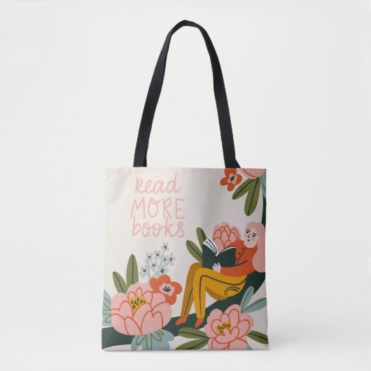 Lees meer Boeken Liefhebber Inspirerend Bloemen Tote Bag (Voorkant)