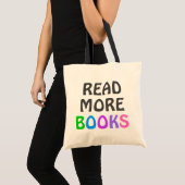 LEES MEER BOEKEN MET een kleurrijk Typografieboek Tote Bag (Voorkant (product))