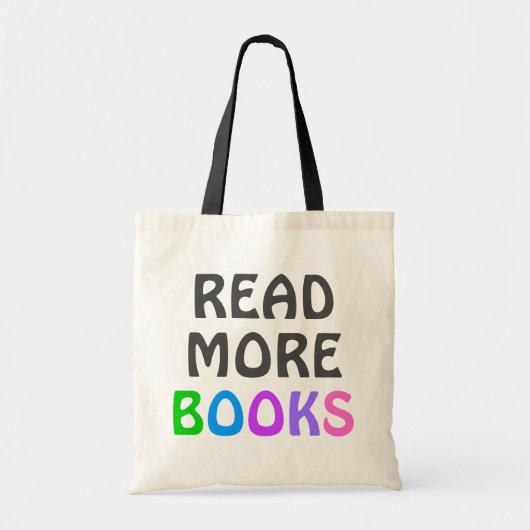LEES MEER BOEKEN MET een kleurrijk Typografieboek Tote Bag (Voorkant)