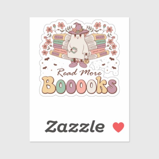 Lees meer boeken Retro Groovy Halloween Sticker (Vel)