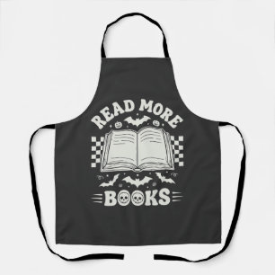 Lees Meer Boeken Retro Halloween Boekliefhebber Schort