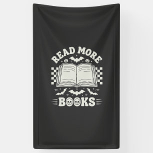 Lees Meer Boeken Retro Halloween Boekliefhebber Spandoek