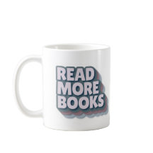 Lees Meer Boeken Retro Typografie Mok