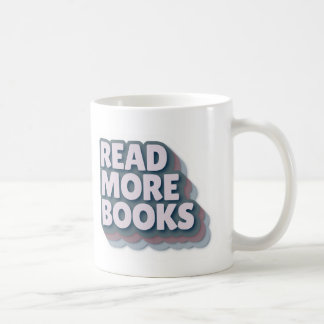 Lees Meer Boeken Retro Typografie Mok