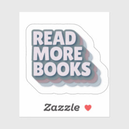 Lees Meer Boeken Retro Typografie Sticker