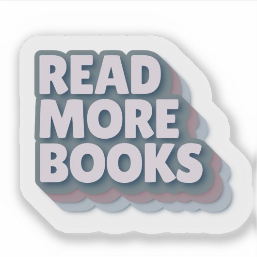 Lees Meer Boeken Retro Typografie Sticker (Voorkant)