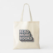 Lees Meer Boeken Retro Typografie Sticker Tote Bag (Achterkant)