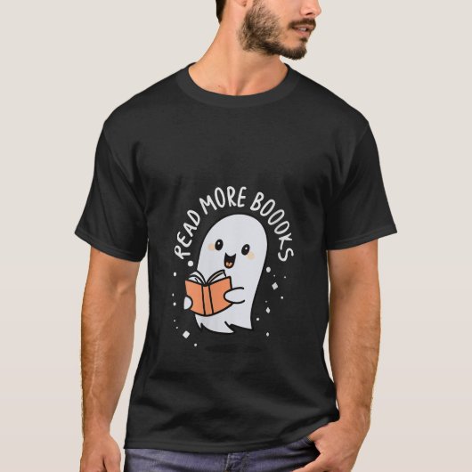 Lees meer Boeken Schattige Ghost Halloween Teacher T-shirt (Voorkant)