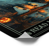 Lees meer Boeken Schattige Spooky Ghost Leesboek T Poster (Hoek)