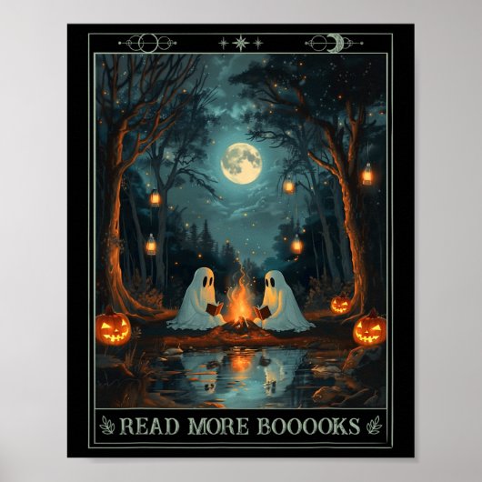 Lees meer Boeken Schattige Spooky Ghost Leesboek T Poster (Voorkant)