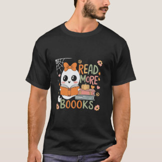 Lees meer Boeken Schattigee Ghost Pumpkin Boeken L T-shirt
