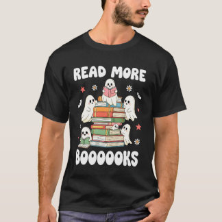 Lees Meer Boeken Spook Lezen Boek Halloween T-shirt