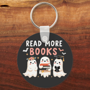 Lees meer boeken Spooky Halloween Ghost Boek Liefh Sleutelhanger