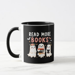 Lees meer boeken Spooky Halloween Ghost Book Lover Mok