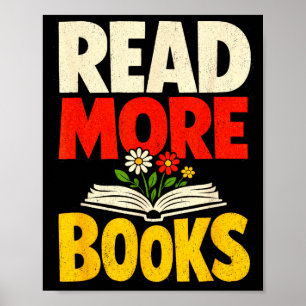 Lees meer boeken vet bloem boekenwurm motivatie poster