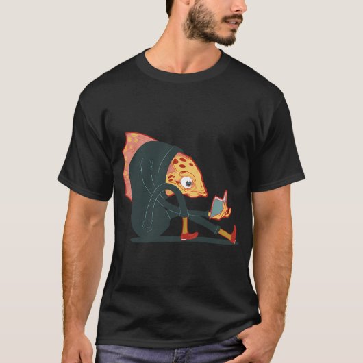 Lees Meer Creatieve Abstracte Vis Lezer Kunst T-shirt (Voorkant)