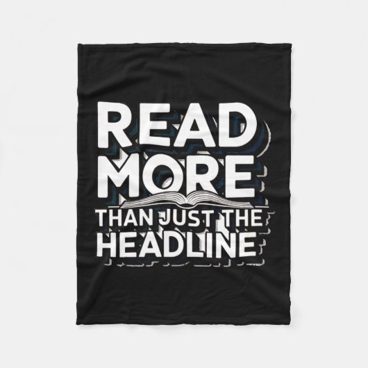 Lees Meer Dan Alleen De Kop Funny Quote Slogan Fleece Deken (Voorkant)