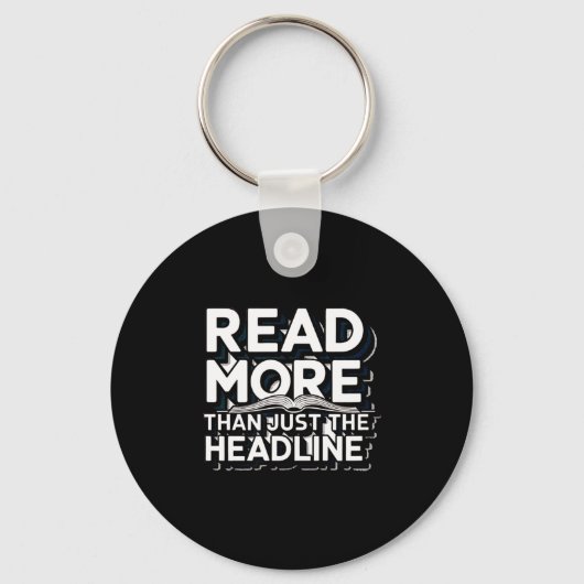 Lees Meer Dan Alleen De Kop Funny Quote Slogan Sleutelhanger (Voorkant)