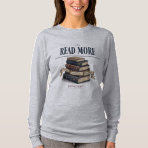 Lees Meer Denk Diep Boek Liefhebber Lange Mouwen T-shirt