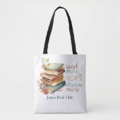 Lees meer Droom meer Boek Lover's Tote Bag (Voorkant)