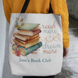 Lees meer Droom meer Boek Lover's Tote Bag