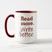 Lees meer.  Schrijf beter. Mok (Links)