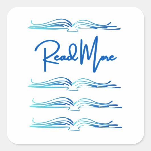 Lees Meer Vierkante Sticker (Voorkant)