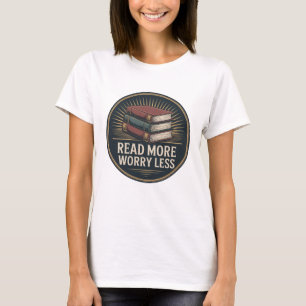 Lees meer Zorgen Minder Retro Boekenliefhebber T-shirt