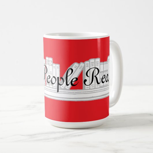 Lees mensen lezen rood koffiemok (Voorkant rechts)