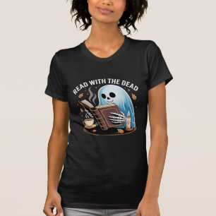 Lees Met De Doden — Knus Skeletale Lezing T-shirt