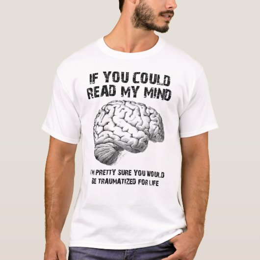 Lees mijn gedachten grappig T-shirt (Voorkant)