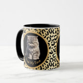 Lees mijn gezicht of Jouw tekst Funny Tabby Cat Mok (Voorkant links)