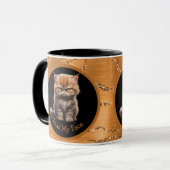 Lees mijn gezicht of Jouw tekst Sinaasappel Tabby  Mok (Voorkant links)