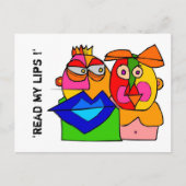 'lees mijn lippen! " briefkaart (Voorkant)
