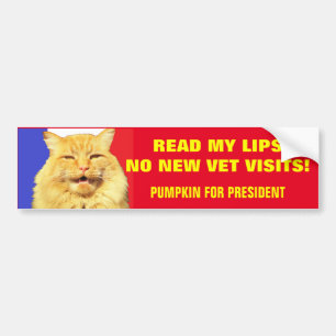 Lees Mijn Lippen Geen Dieren ...Pompoen voor Presi Bumpersticker