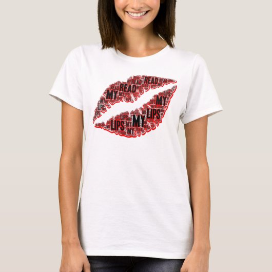 Lees mijn lippen lippenstift mondmake-up artistiek t-shirt (Voorkant)
