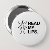 LEES MIJN LIPPEN RONDE BUTTON 4,0 CM (Voorkant /achterkant)