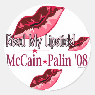 Lees mijn lippenstift McCain Palin '08 Sticker