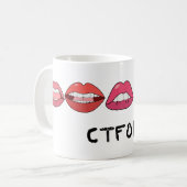 Lees mijn lips koffiemok (Voorkant links)