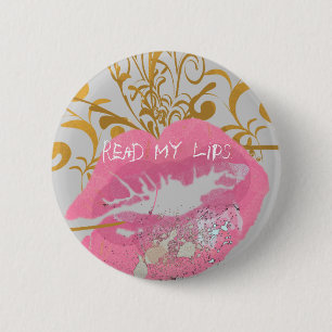 Lees mijn lips ronde button 5,7 cm