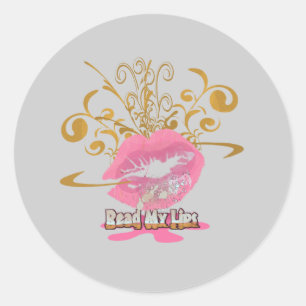 Lees mijn lips ronde sticker