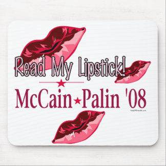 Lees mijn lipstick McCain/Palin Mousepad Muismat