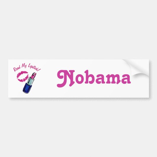 Lees mijn lipstick Nobama Bumpersticker (Voorkant)