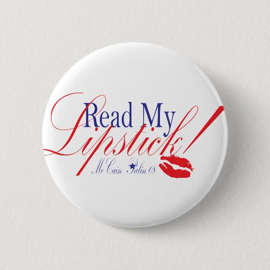 Lees mijn lipstick Pin Ronde Button 5,7 Cm (Voorkant)