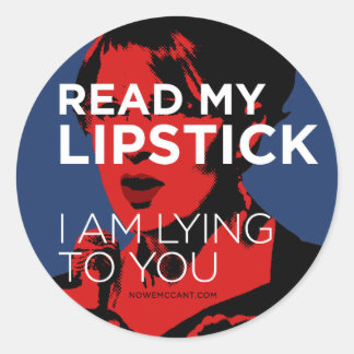 Lees mijn lipstick ronde sticker