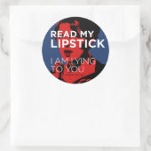 Lees mijn lipstick ronde sticker (Tas)