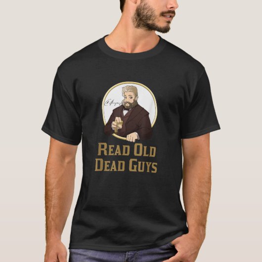 Lees Old Dead Guys grappige C.H. Spurgeon boekenwu T-shirt (Voorkant)